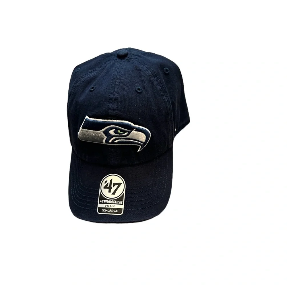 Seattle Seahawks Logo Fitted‎ Hat Cap Size XXL 2XL